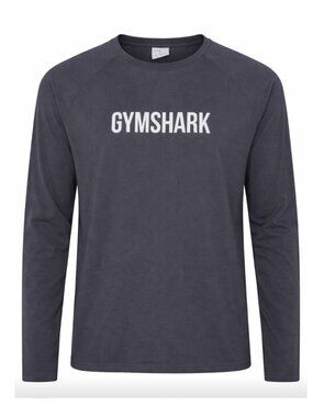 Gymshark Mens Apollo Black Long Sleeve muscle fit tee shirt Crewneck Shirt XL